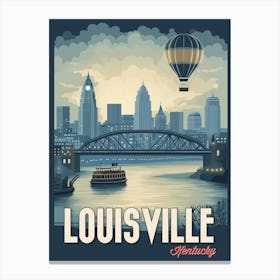 Louisville, Kentucky Travel Poster Canvas Print