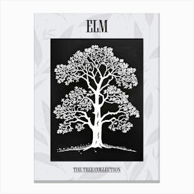 Elm Tree Simple Geometric Nature Stencil 11 Poster Canvas Print