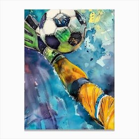 Football Player Watercolor Art (1) Canvas Print