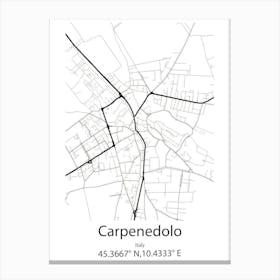 Carpenedolo,Italy Minimalist Map Canvas Print