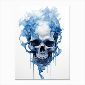 Blue Skull 2 Canvas Print