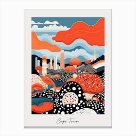Poster Of Cape Town, Illustration In The Style Of Pop Art 3 Canvas Print
