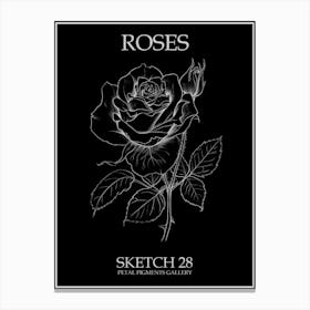Roses Sketch 28 Poster Inverted Canvas Print