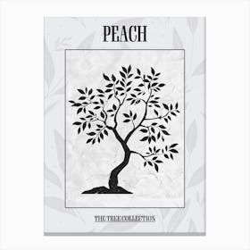 Peach Tree Simple Geometric Nature Stencil 2 Poster Canvas Print