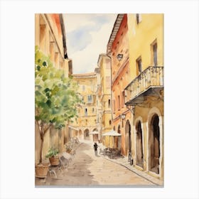 Verona, Italy Watercolour Streets 1 Canvas Print