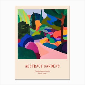 Colourful Gardens Chicago Botanic Garden Usa 2 Red Poster Canvas Print