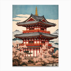 Todai Ji, Japan Vintage Travel Art 3 Canvas Print