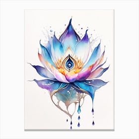 Lotus Flower, Symbol, Third Eye Watercolour 5 Canvas Print