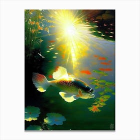 Gin Matsuba Koi Fish Monet Style Classic Painting Canvas Print