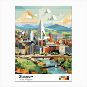 Glasgow, United Kingdom, Geometric Illustration 1 Poster Canvas Print