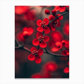 Red Flowers Wallpaper Canvas Print