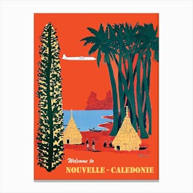 New Caledonia, Small Village On The Coast, France Canvas Print