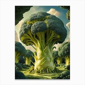 3d Illustration Of Broccoli Canvas Print