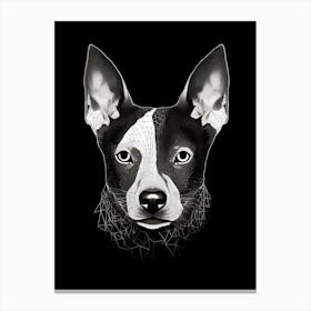 Basenji Dog, Line Drawing 2 Canvas Print