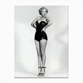 Marilyn Monroe Posing In Lingerie Canvas Print