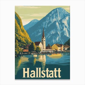 Aihrgdesign A Vintage Travel Poster Of Hallstatt Featuring Th F2125f72 E408 44f9 989e Eee5616e25cb 1 Canvas Print