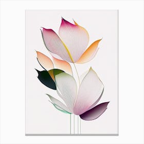 Lotus Flower Petals Abstract Line Drawing 2 Canvas Print