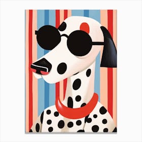 Little Dalmatian Wearing Sunglasses Canvas Print