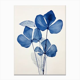 Blue Botanical Flamingo Flower 2 Canvas Print