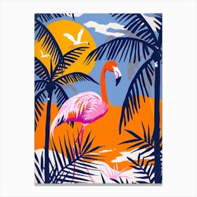 Greater Flamingo Camargue Provence France Tropical Illustration 4 Canvas Print