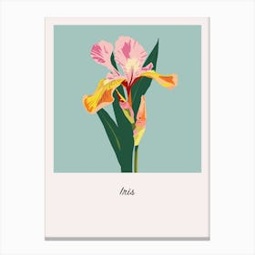 Iris 2 Square Flower Illustration Poster Canvas Print