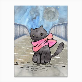 Bad Luck Night Cat Canvas Print