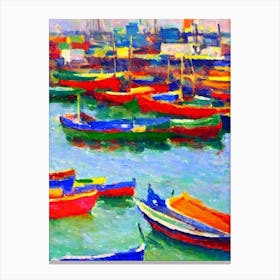 Port Of Dhaka Bangladesh Brushwork Painting harbour Canvas Print