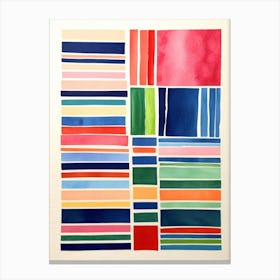 Striped Watercolor Painting Canvas Print