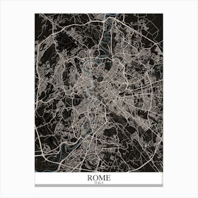 Rome Black Blue Canvas Print
