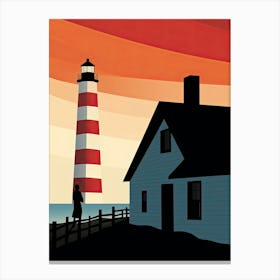 Outer Banks North Carolina, Usa, Bold Outlines 4 Canvas Print