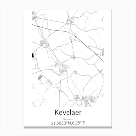 Kevelaer,Germany Minimalist Map Canvas Print