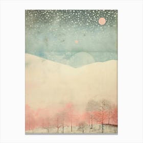 Hokkaido. Winter: Vintage Japanese Aesthetic Landscape Wall Art Home Decor Canvas Print