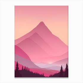 Misty Mountains Vertical Background In Pink Tone 77 Canvas Print