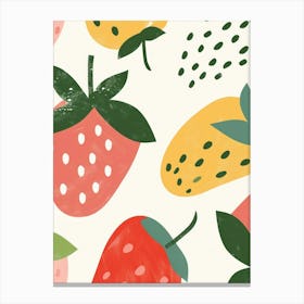 Strawberries Close Up Illustration 1 Canvas Print