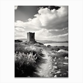 Olbia, Italy, Black And White Photography 2 Canvas Print