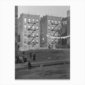Untitled Photo, Possibly Related To Apartment Houses As Viewed Through Vacant Lot, In Vicinity Of 139th Street Just Canvas Print