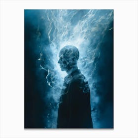 Man With Smoke Coming Out Of His Head Canvas Print