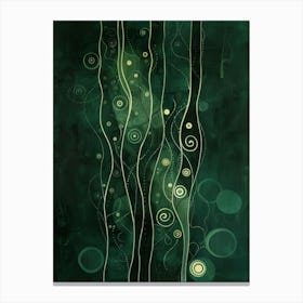 Green Swirls Canvas Print