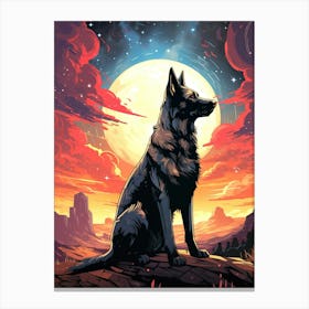 Wolf In The Desert Canvas Print