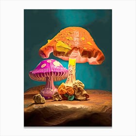 Mushrooms Oil Painting Canvas Print