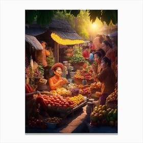 Fruit Market In Bali Canvas Print