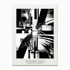Intersection Abstract Black And White 6 Poster Canvas Print