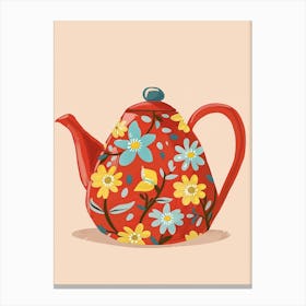 Teapot With Flowers 9 Canvas Print