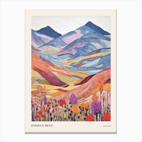 Aonach Beag Scotland 1 Colourful Mountain Illustration Poster Canvas Print