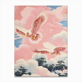 Vintage Japanese Inspired Bird Print Eagle 3 Canvas Print