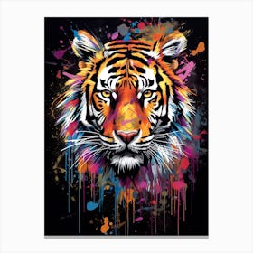 Tiger Art In Graffiti Art Style 1 Canvas Print