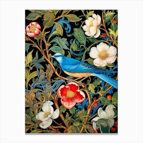 Blue Bird On A Branch Canvas Print