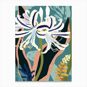 Colourful Flower Illustration Agapanthus 4 Canvas Print