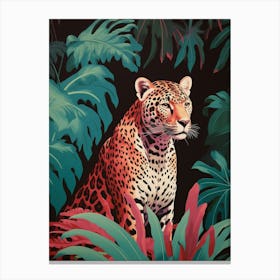 Leopard 6 Tropical Animal Portrait Canvas Print