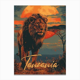 Vintage Tanzania Travel Poster Canvas Print